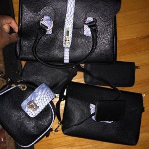 6 piece handbag purse tote set